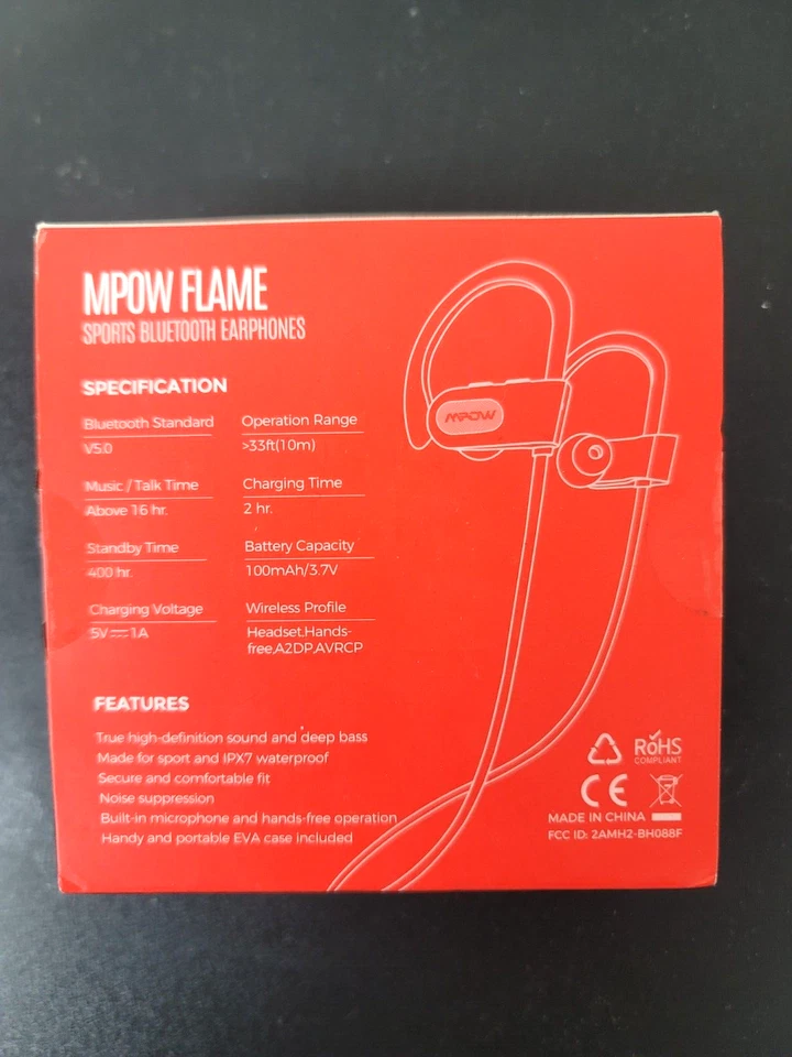 Auriculares Bluetooth Mpow Flame Auriculares Inalámbricos Estéreo Gancho para Oído - BH088F Foto 2 de 2