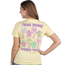 Simply Southern “Thick Thighs Summer Vibes” Short Sleeve T-Shirt | Size: Small