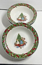 4 Int’l Tableworks CHRISTMAS CELEBRATION 168 Cereal Bowls 6" Bob Tmberlake 1994