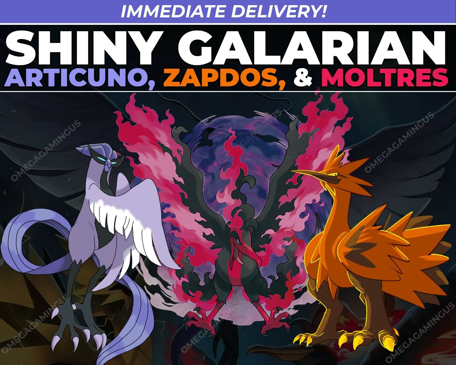 Pokémon Galarian Moltres, Articuno, Zapdos