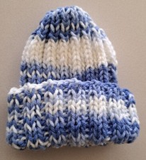 Hand Knit Stocking Hat - Child Size 6/10 years Unisex