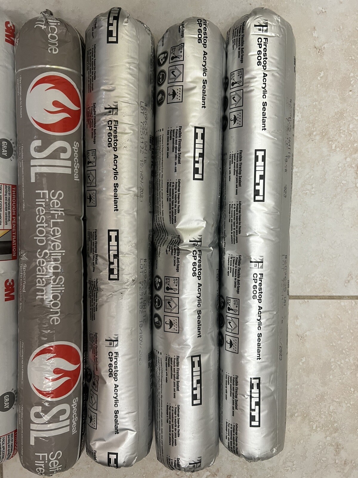 Lot Of 11 Hilti CP 506 606 Smoke Acoustic Firestop Barrier 3M Sealant