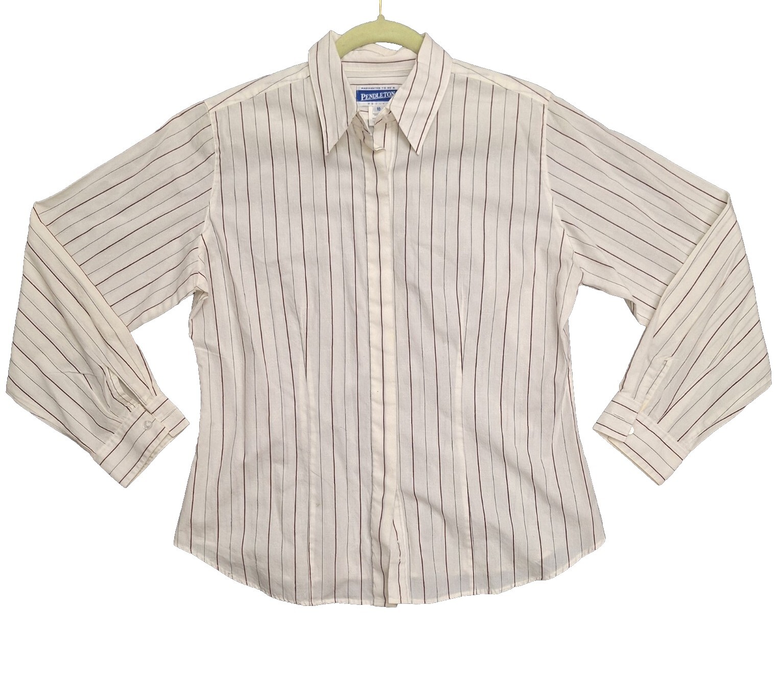 Pendleton Western Button Up Petite 10 Womens Stri… - image 1