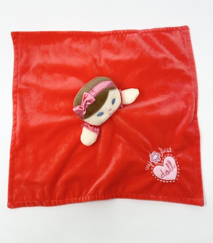 Baby Starters Pink My First Doll Security Blanket Lovey Brown Hair Rattle Satin - Picture 8 of 15