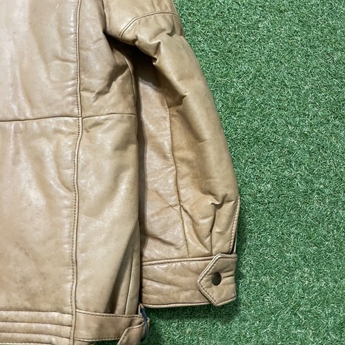 Vintage 80s 90s Temper Alfa Romeo Leather Jacket Medium M Beige Brown Brazil - Picture 9 of 22
