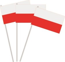 Papierfahnen Papierfähnchen Polen Flagge Fah...