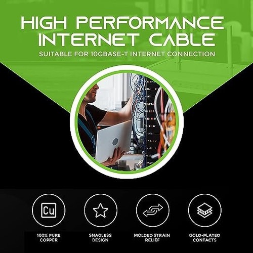 GearIT Cat 6 Ethernet Cable 25Ft (5-Pack) - Cat6 Patch Cable, Cat 6 Patch Cable - 第 3/6 張圖片