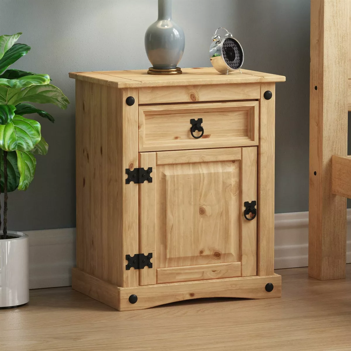 Mexican pine bedside lockers deals