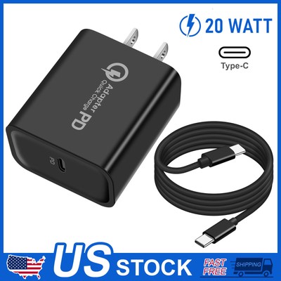 Adapter Fast Charger Type C With Phone Charging Cable For Samsung Google Android