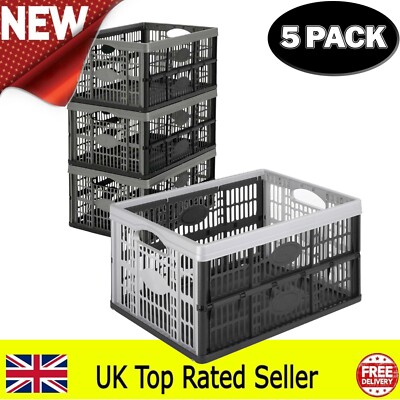 Faltbare Aufbewahrungskisten 5er Pack Aufbewahrungsbox Auto oder Haus Transportboxen 32L Korb