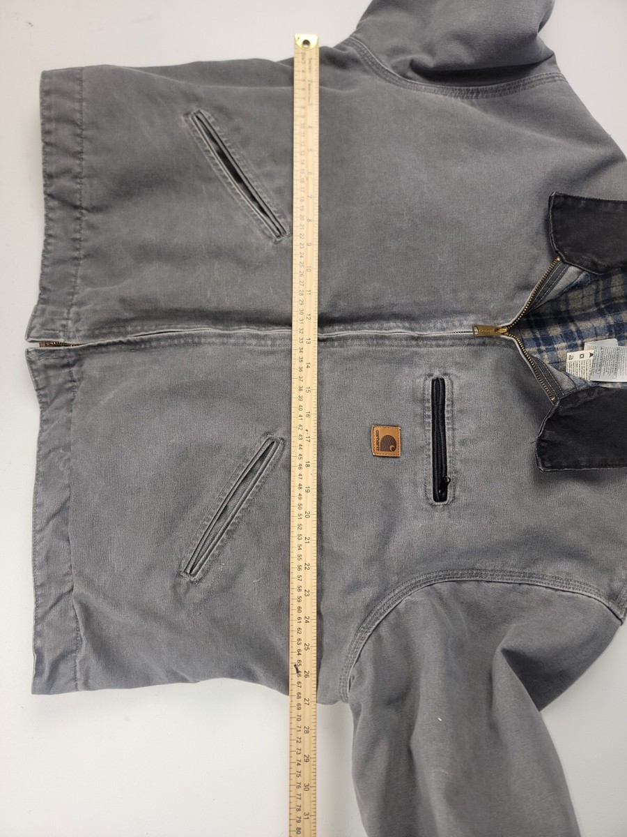 Carhartt J97 MTL Gray Vintage Flannel Lined Detroit 2XL Made