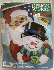 Felt Stocking Kit WINTER PALS Snowman Santa Christmas Design Works 5094 NIP