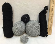 Yarn Gray Black Color No Tags Label Acrylic Blend Craft Knitting Crocheting