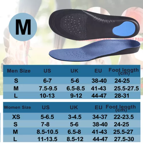 Orthotic Shoe Insoles Inserts Flat Feet High Arch Support Sports For Men & Women - Picture 24 of 25