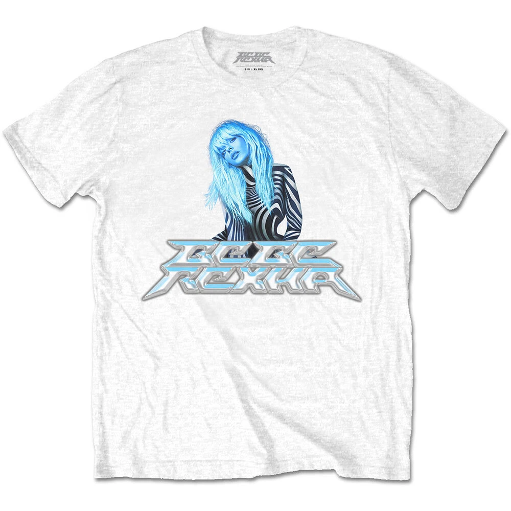 BEBE REXHA Official Unisex T Shirt Silver Logo White Cotton