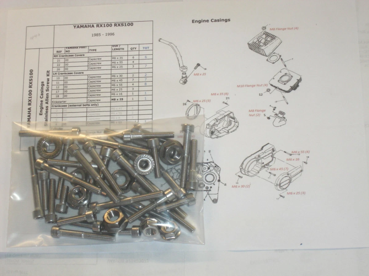 Yamaha rx 100 engine parts outlet