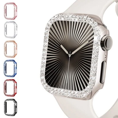 For Apple Watch Case Series 10 9 8 7 6 5 4 SE Tempered Screen Protector Cover