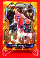 Luke Kennard Rookie Orange Cracked Ice Prizm NBA 2020-21 Basketball Card #201 MT