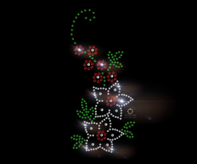 Hotfix Strass Bügelbild Blüte Flower Blütenranke 121015-03 Aufbügler