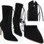 thumbnail 11  - Women Ladies Ankle Boot Sock Fit Slip On Chunky Block Heel Lycra Smart Shoe Size