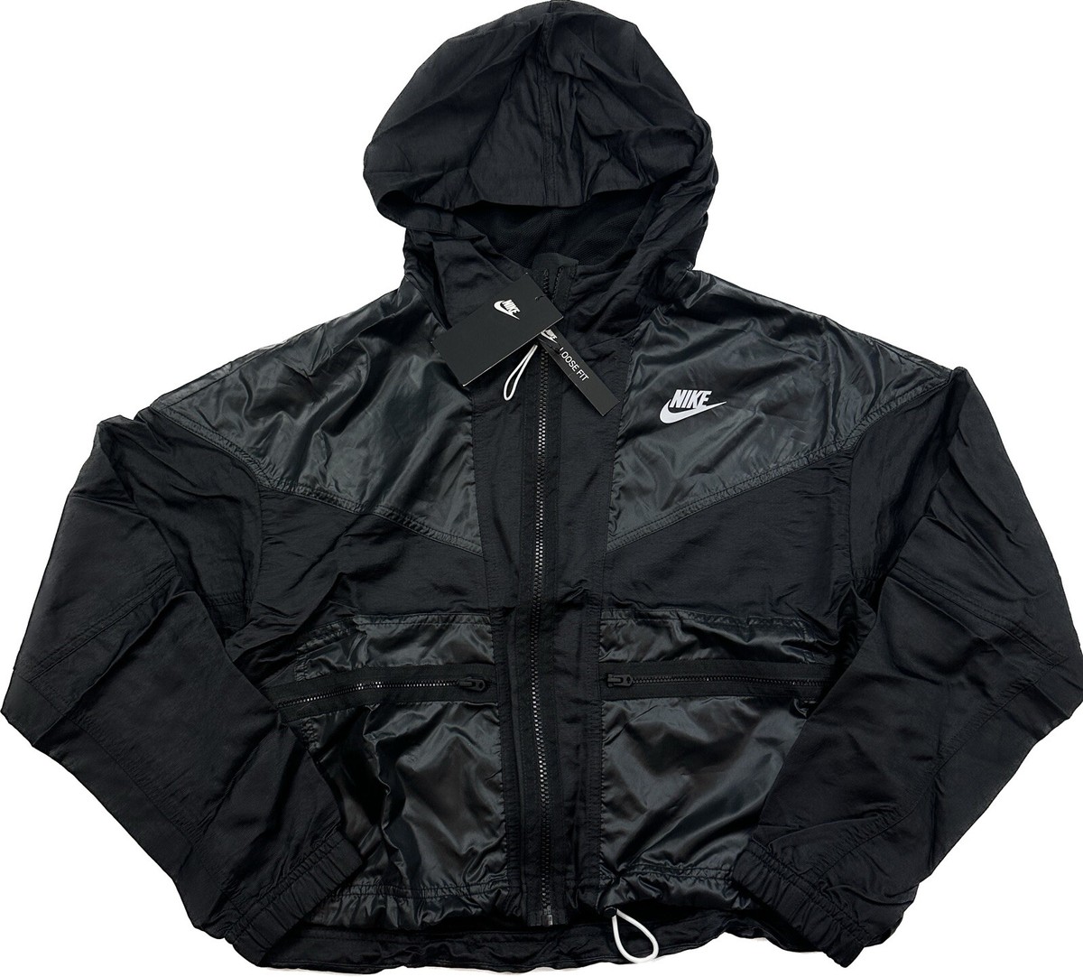 Nike Windrunner Cargo Utility Hooded Zip Jacket Loose Fit BV2833-010 Women  Small