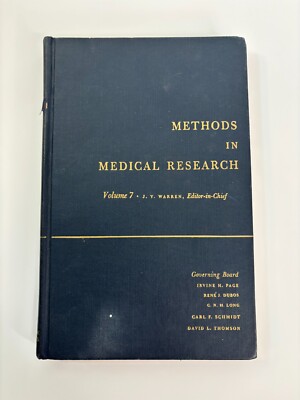 1958 Methods in Medical Research Volume 7 Hardcover - Hemodynamic Methods & More