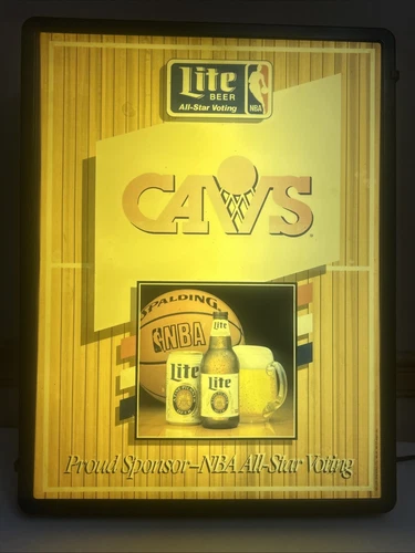 Vintage Miller Lite Beer Cavs Lighted Sign "RARE" - Cleveland Cavilers