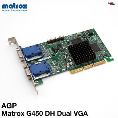 AGP GRAFIKKARTE MATROX G450 16MB DDRAM RAM G45+ MDHA 16DLXB VIDEO CARD DUAL VGA
