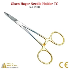 Dental Olsen Hagar Needle Holder TC 5.5" Cutting Scissors Livestock Vet Supply