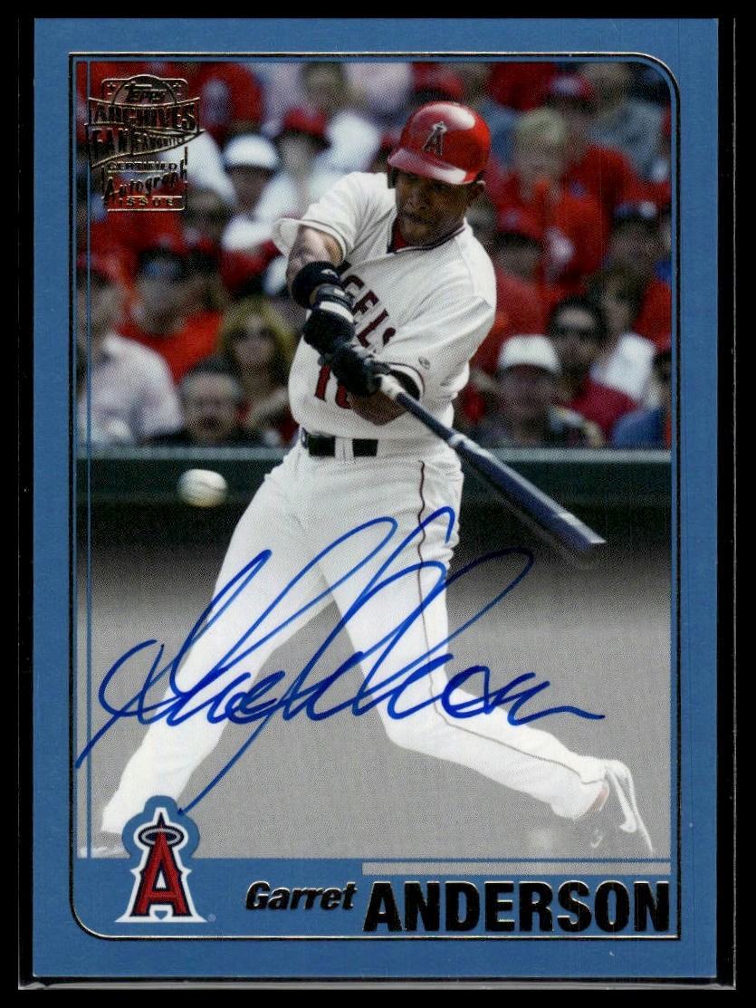2020 Topps Archives #FFA-GA Garret Anderson Fan Favorites Autographs Blue #/25