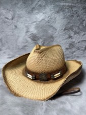 Bullhide Straw Western Cowboy Hat Cap Small Brown Shapable Outdoor