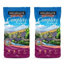 30kg COMPLETE DOG FOOD - Arkwrights Sporting Complete Extra Beef 15kg x 2 1.68 per kilo