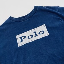 Polo Ralph Lauren Crewneck Sweater Boys 6 Blue Box Logo 100 Cotton Preppy