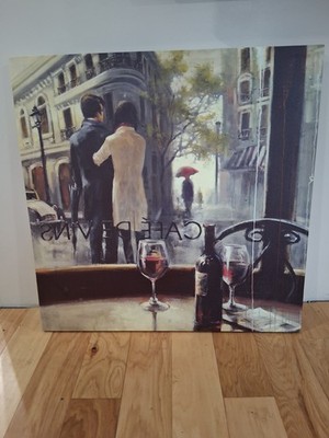  After the Rain'' Large Canvas Wall Art By Brent Heighton Cafe Scene In Paris