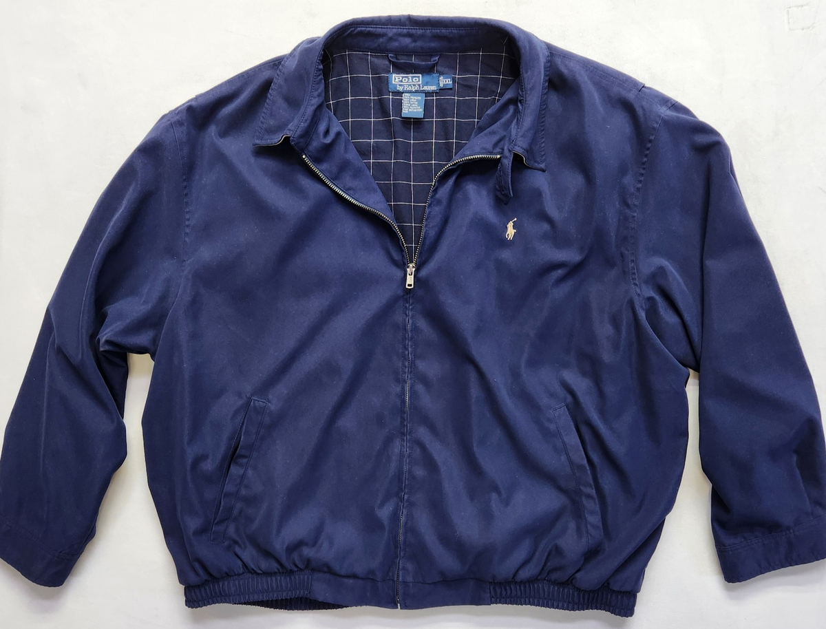 Vintage Polo Ralph Lauren Harrington Jacket Full Zip Plaid Lining