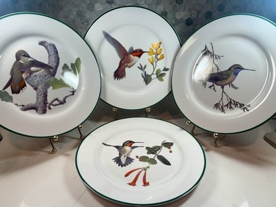 NEW 4-National Wildlife Federation(NWF)-Hummingbird Dinner Plate 10.5-Flower 90s