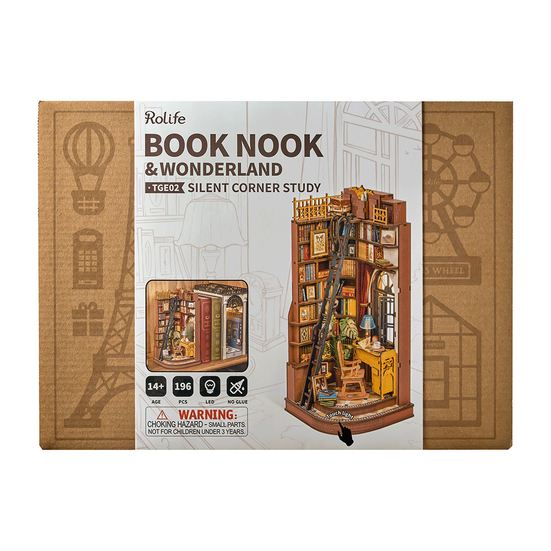 Rolife Build a Silent Corner Study Book Nook Shelf Insert for Ages 14+