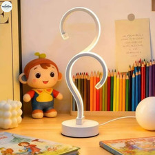 Modern S Curve Desk Lamp USB Powered 3 Color Modes Bedroom Night Light