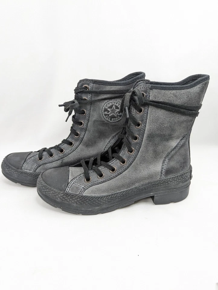 BOTAS DE COURO Converse All Star Outsider Scene femininas tamanho 6 preto/cinza 8" de altura - Imagem 2 de 4