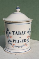 pot ancien en faience tabac à priser apothicaire.