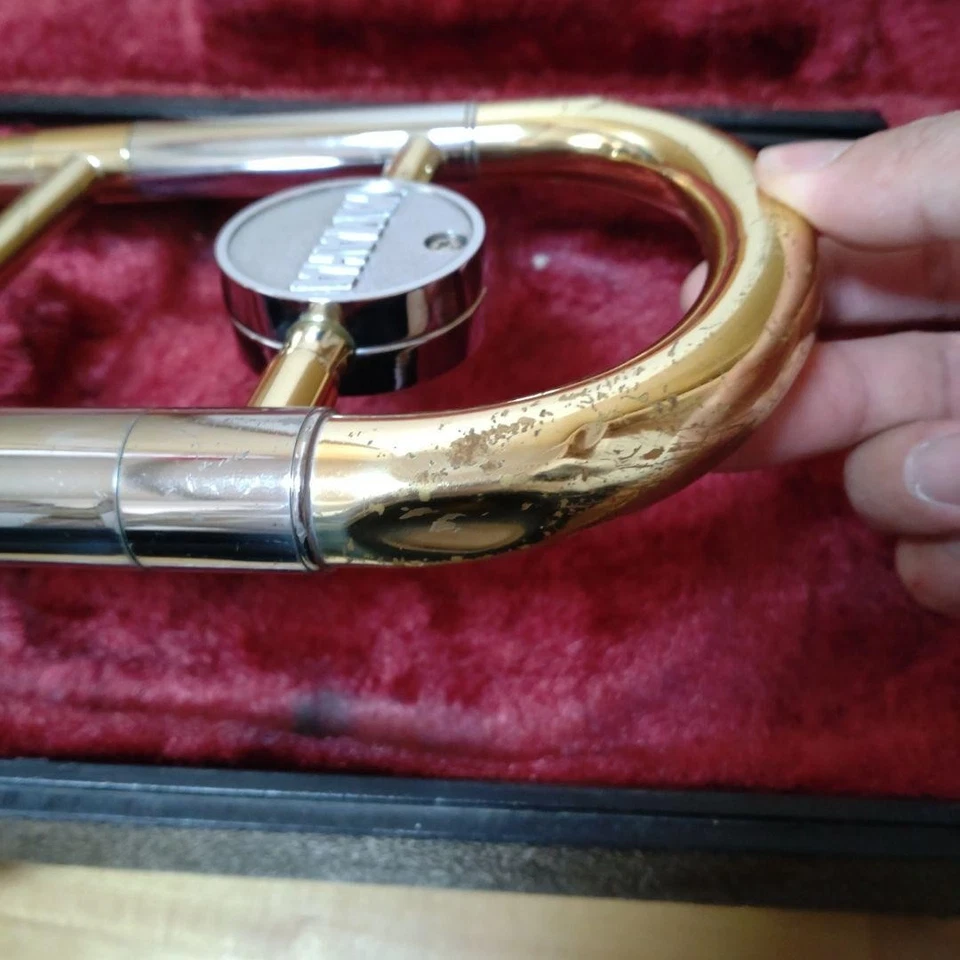 Yamaha YSL-455G YSL455G Tenor Trombone w/ Hard Case Tested Used Japan - Image 3 of 4