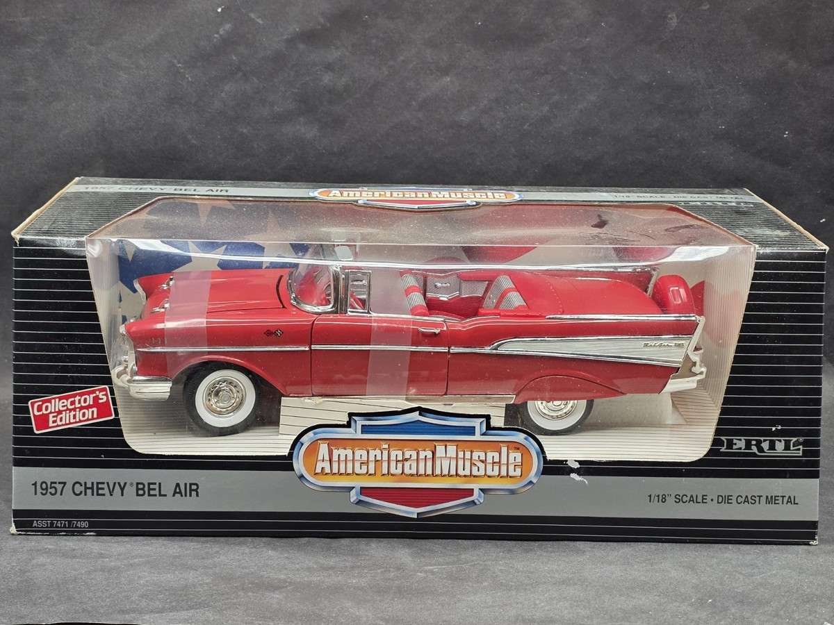 Ertl American Muscle 1957 Chevy Bel Air 1:18 Scale Diecast Car Red