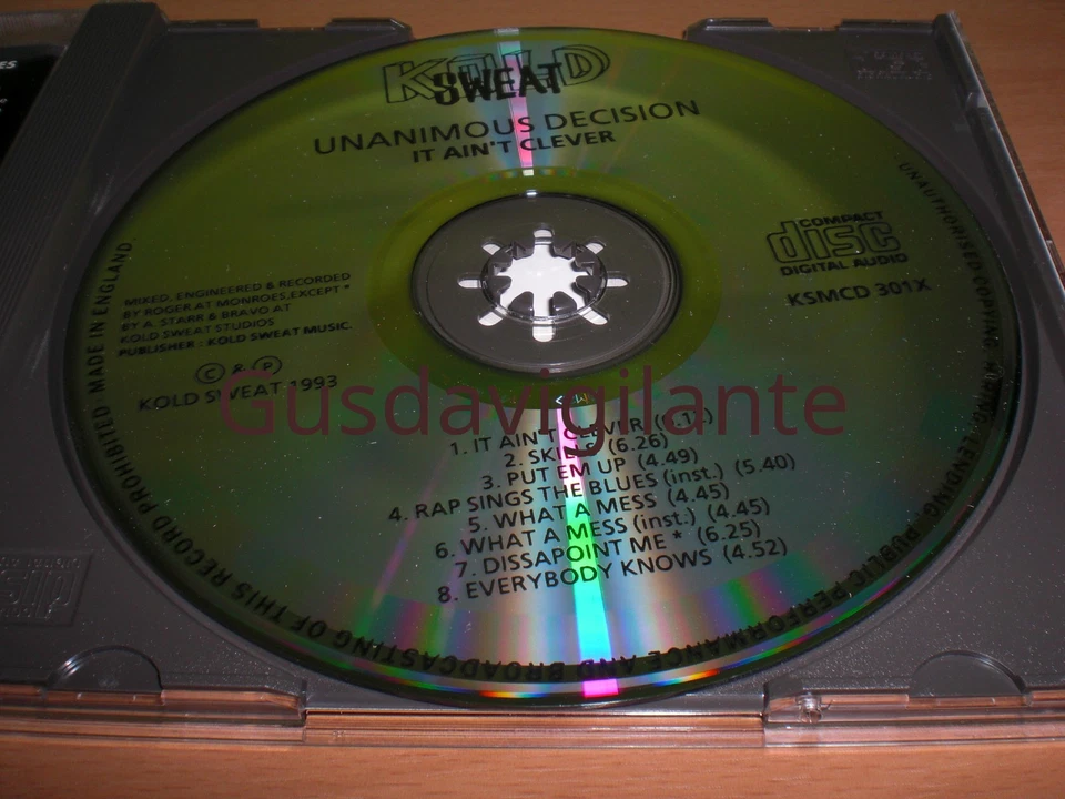  Unanimous Decision ‎– It Ain't Clever CD 1993  - Image 2 of 3