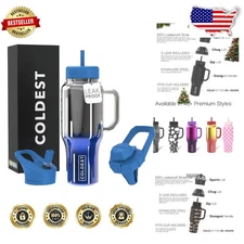 Coldest 36oz Tumbler Spill Proof 3 Lids Insulated Stainless Steel