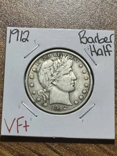 1912 P Barber Silver Half Dollar Nice VF Very Fine Better Date Coin (Raw15459)