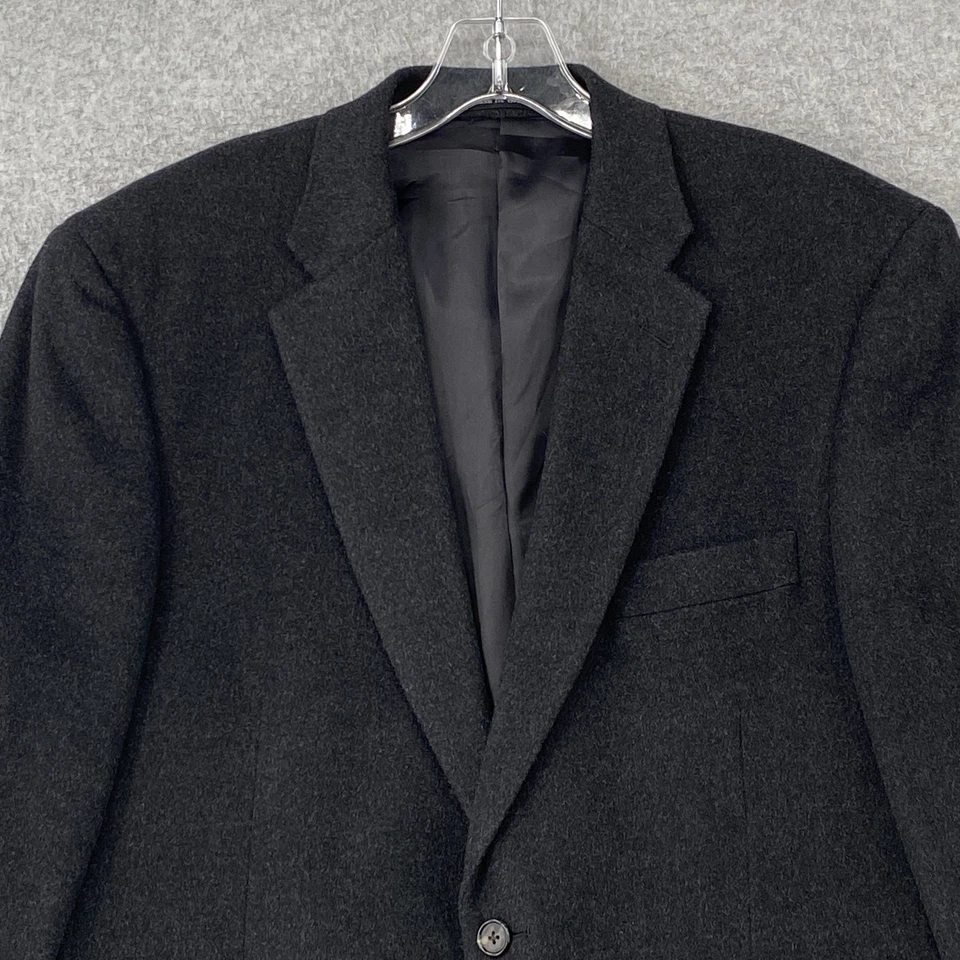 Blazer Claiborne Para Hombre 42R Gris Oscuro Lana Seda Cachemira 2 Botones Chaqueta Deportiva Foto 3 de 4