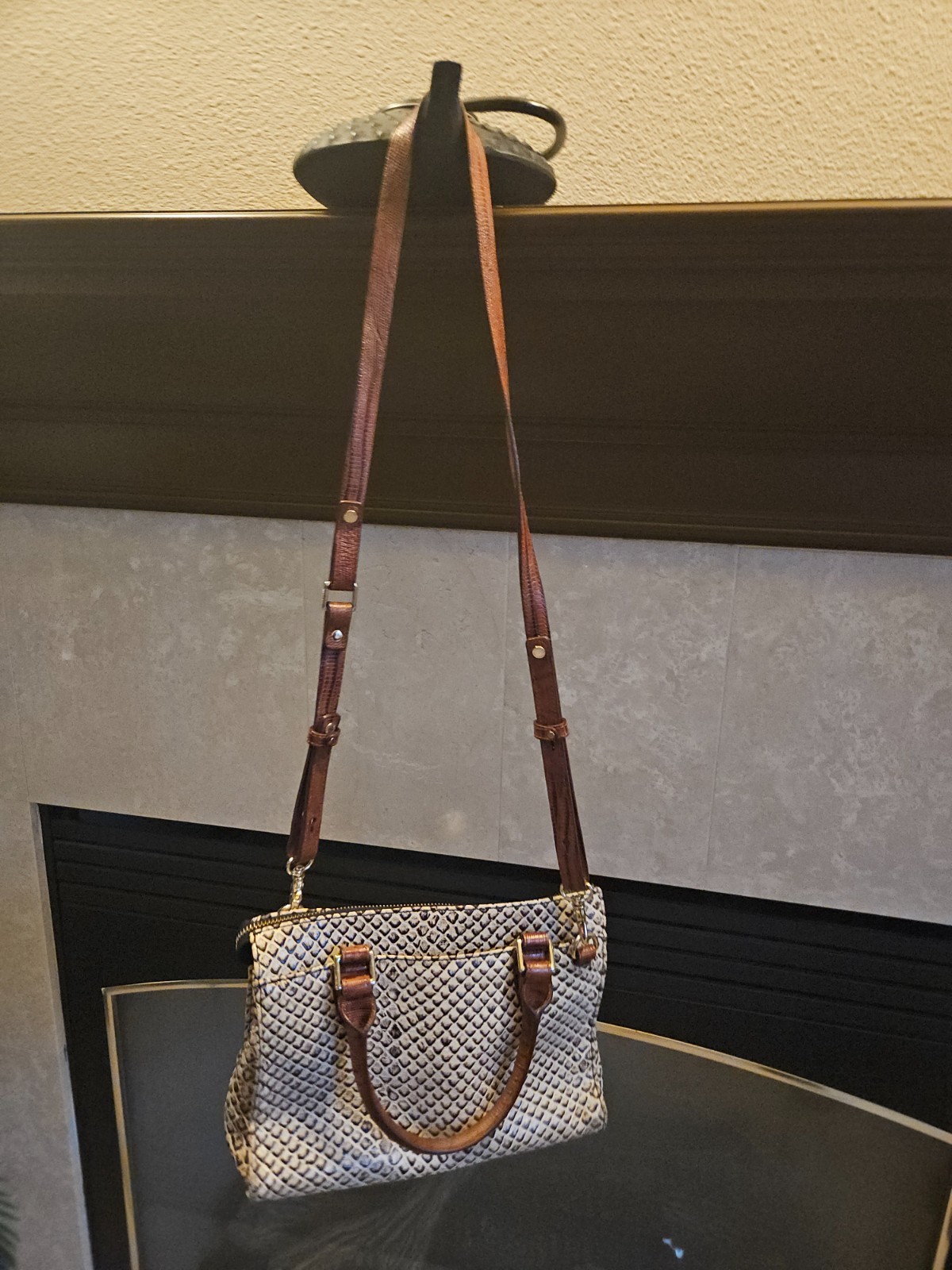 Vintage*Brahmin Black Java Snake Medium Crossbody… - image 3