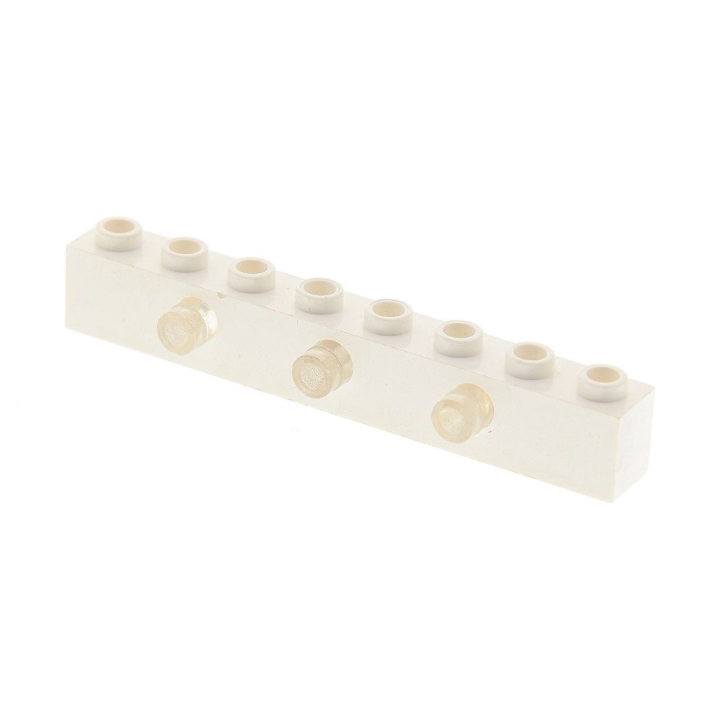 1x Lego Electric Light Brick B-Ware Used White 1x8 Prisms Blacktron 2500c01