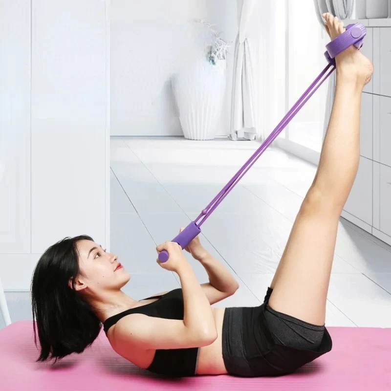 Bandas elásticas de resistencia para tirar de cuerdas ejercitador remo banda de resistencia para el vientre Foto 2 de 4