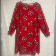 Loft Plus Women's Red Floral Paisley Long Sleeve Dress - Size 18